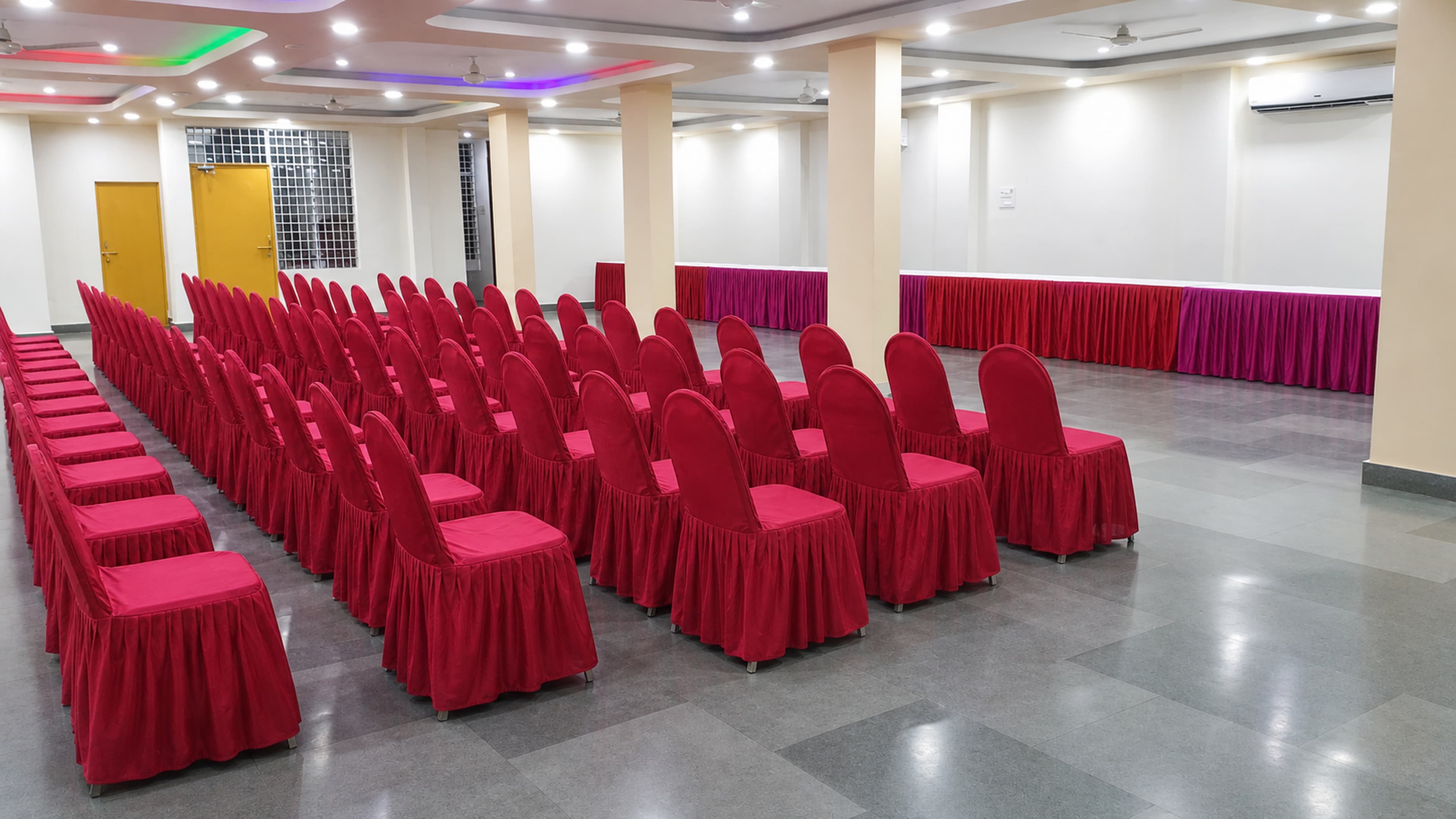 The hall decorated for a family celebration